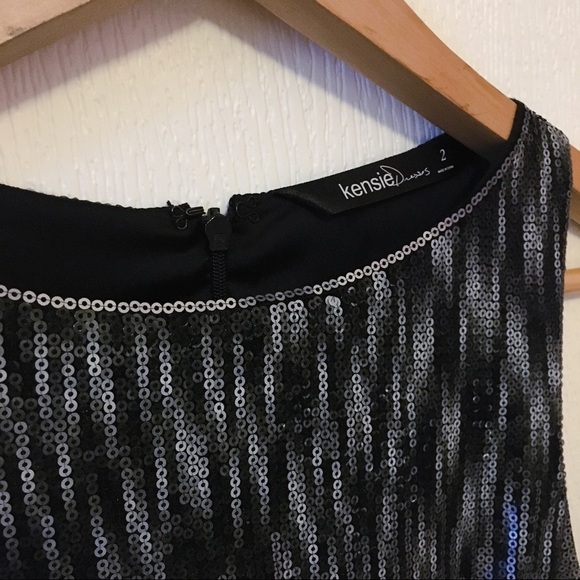 nwt Kensie Sequin Ombre Mini Dress in Silver Black Combo Size 2 Small - Picture 4 of 13